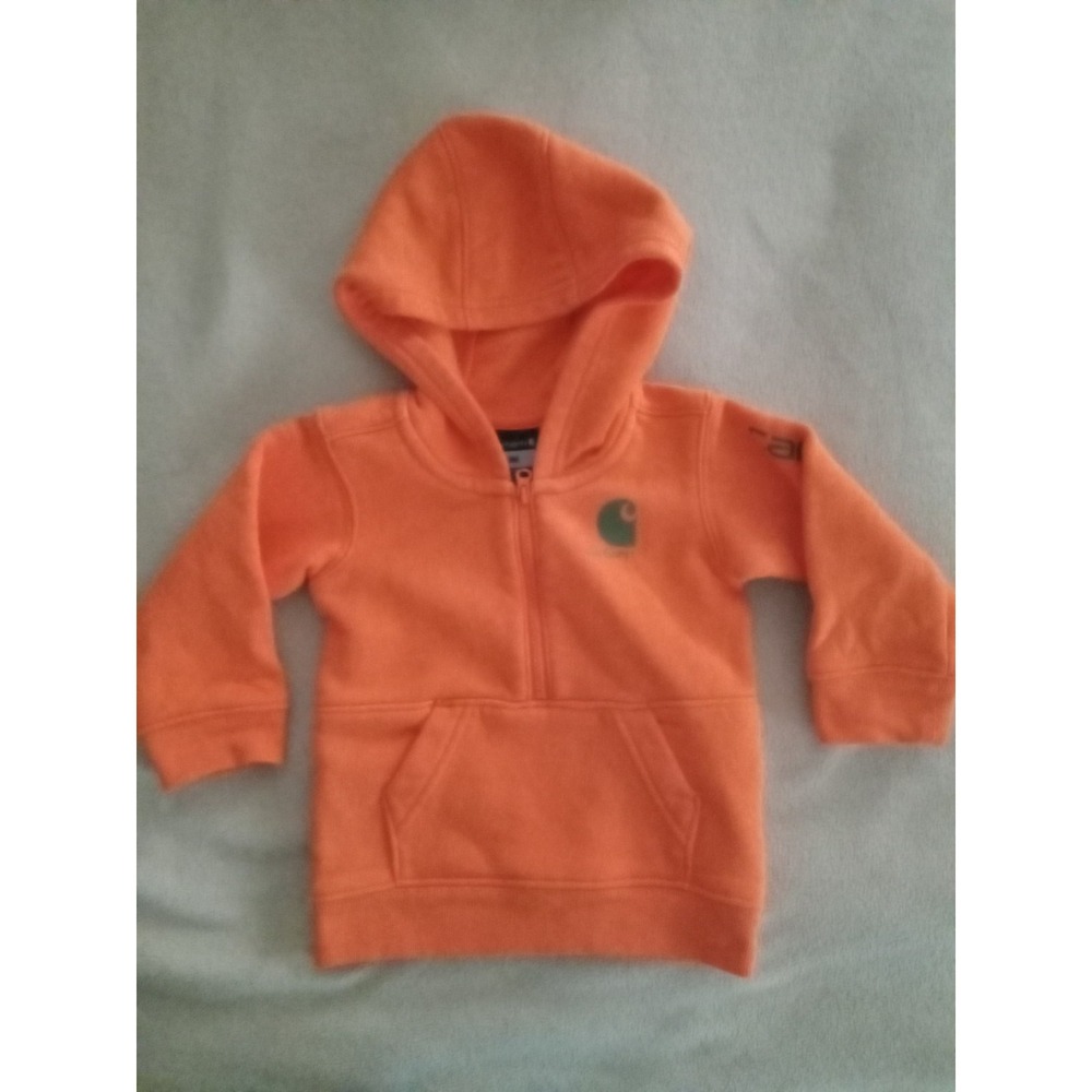 Carhartt Kids Orange Half Zip Hoodie, Size 6M